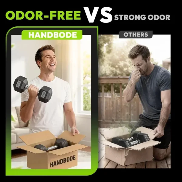 Rubber Hex Dumbbell Set with A-Frame Rack for Home Strength Training