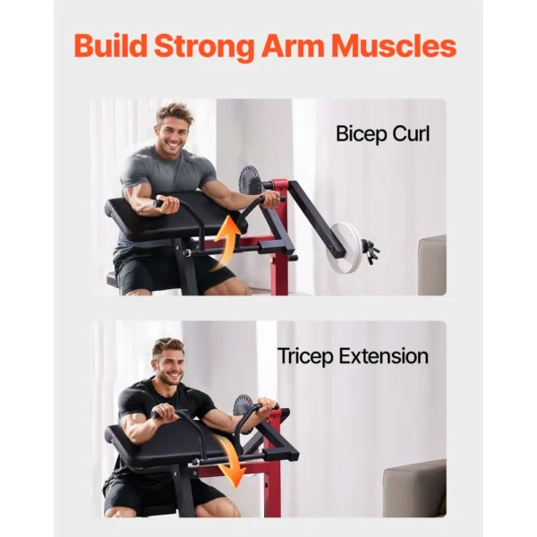 2-in-1 Preacher Curl and Triceps Extension Machine Bench