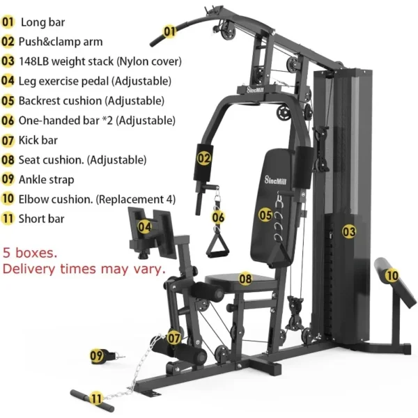 Multifunctional Home Gym Workout Station for Strength Training