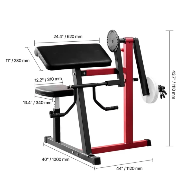 2-in-1 Preacher Curl and Triceps Extension Machine Bench
