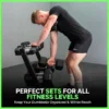 Rubber Hex Dumbbell Set with Rack for Home Strength Training