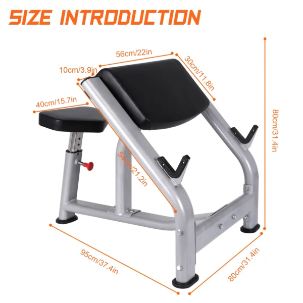 Seated Preacher Curl Weight Bench for Home Gym Strength Training