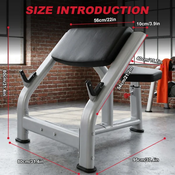 Seated Preacher Curl Weight Bench for Home Gym Strength Training