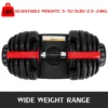 52.5 Lbs Adjustable Dumbbell for Home Strength Training
