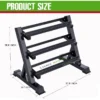 Rubber Hex Dumbbell Set with Rack for Home Strength Training